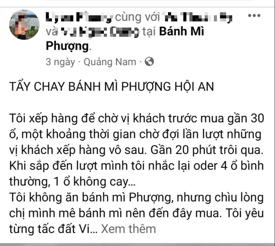 Bị kêu gọi tẩy chay, chủ quán bánh mì Phượng ở Hội An xin lỗi - Ảnh 3.