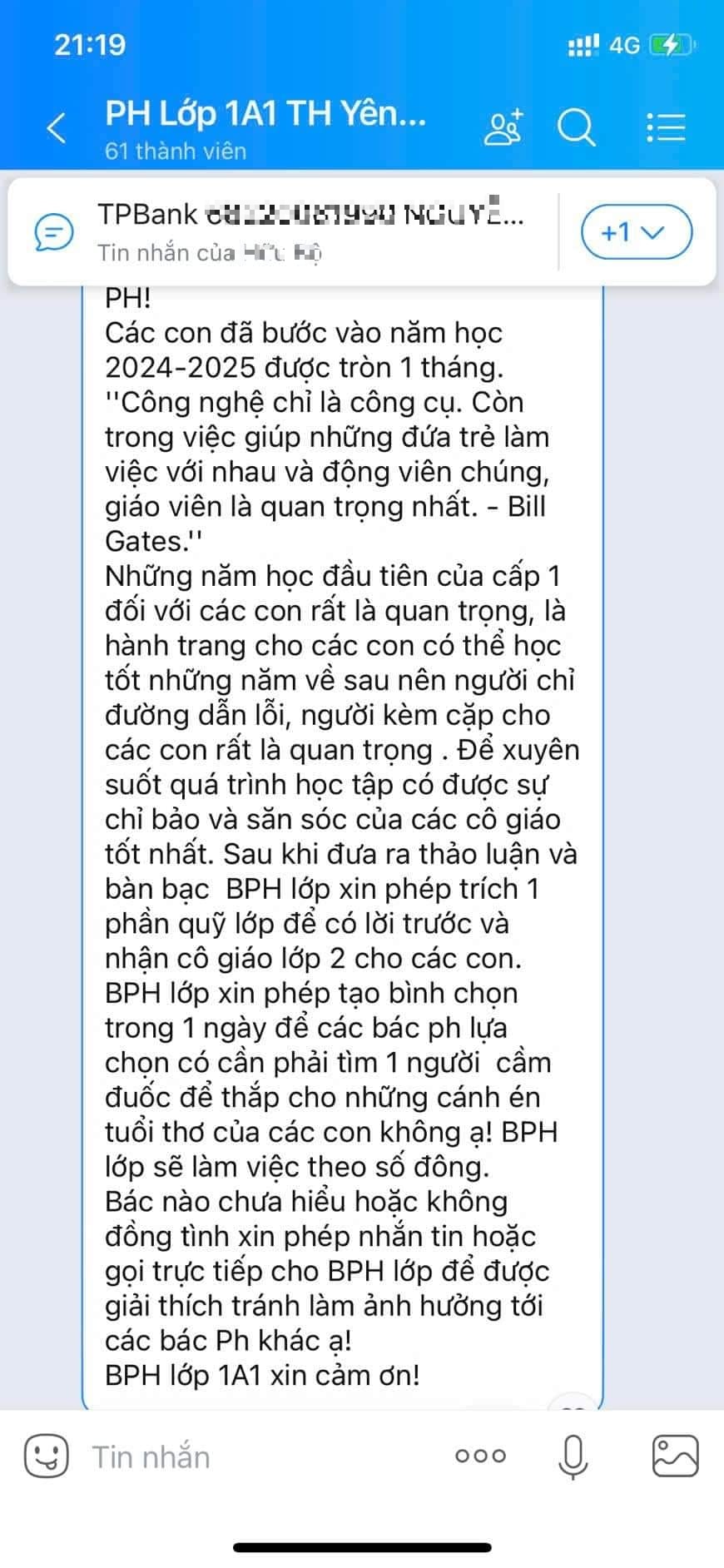 Choáng vì con vừa vào lớp 1, ban phụ huynh muốn trích quỹ lớp để 