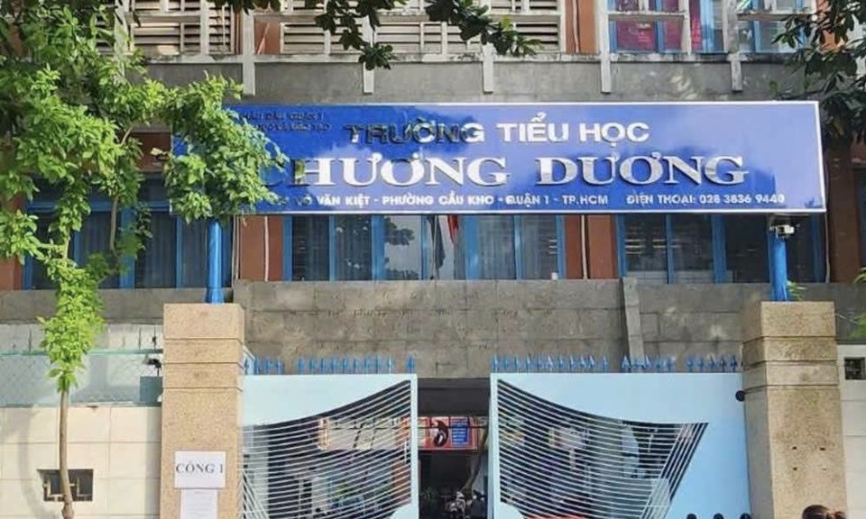 Trường Tiểu học Chương Dương, Quận 1, TP Hồ Chí Minh - nơi xảy ra sự việc cô giáo xin phụ huynh hỗ trợ mua laptop. Ảnh: TL