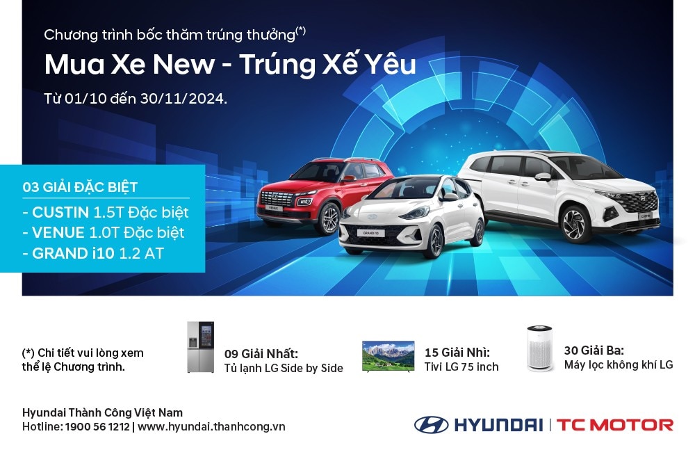 Hyundai Thành Công triển khai chương trình “Mua Xe New – Trúng Xế Yêu”