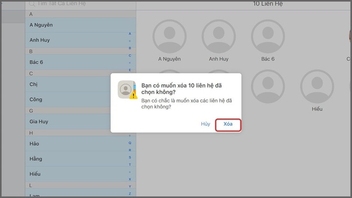 Mẹo xóa cùng lúc nhiều danh bạ trên iPhone. (Ảnh minh họa)