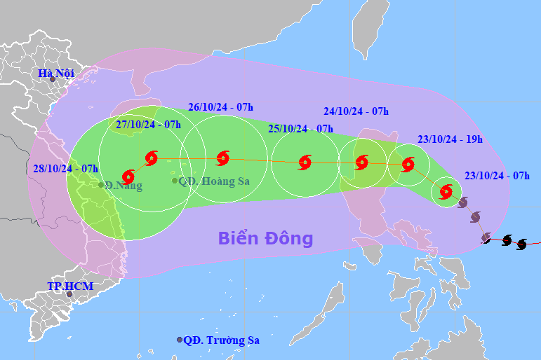 Bão Trà Mi tiến nhanh vào Biển Đông, có thể đạt cường độ cực đại giật cấp 15