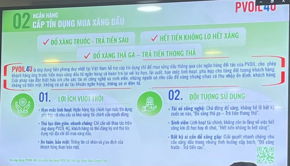 Ứng dụng mua xăng dầu trả tiền sau của PVOIL