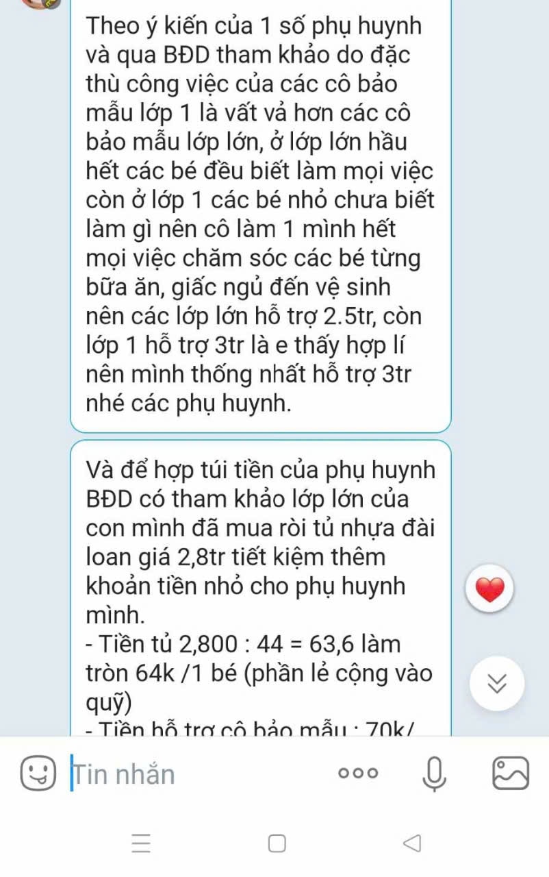 Phụ huynh vận động đóng tiền cho cô bảo mẫu, nhà trường yêu cầu dừng ngay- Ảnh 3.