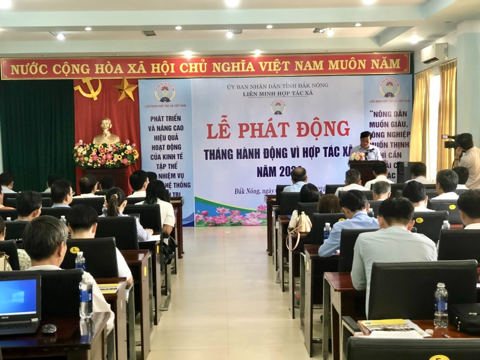 Liên minh Hợp tác xã Đắk Nông tổ chức Lễ phát động Tháng hành động vì Hợp tác xã năm 2024 .