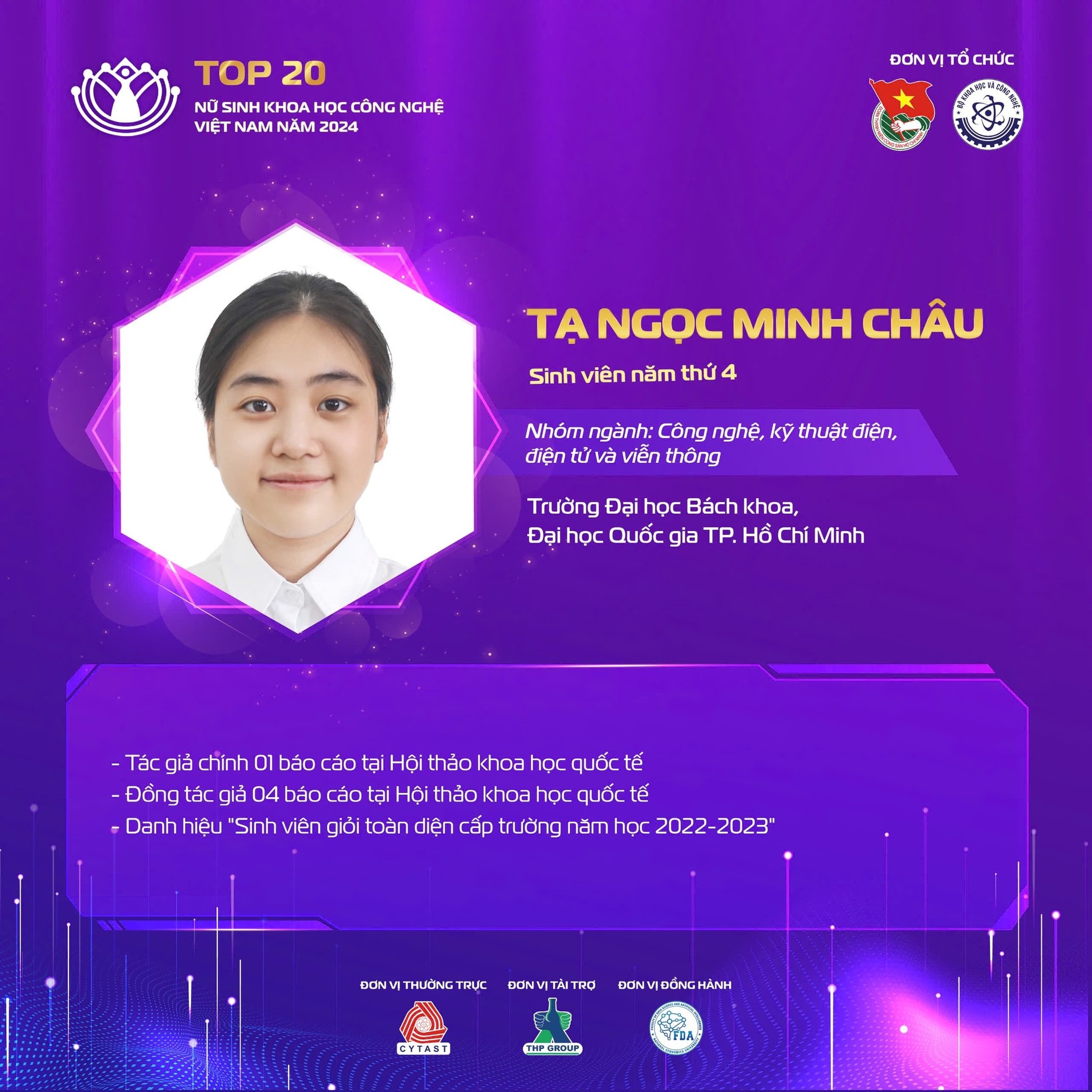 Thành tích nổi bật của 20 nữ sinh Khoa học Công nghệ Việt Nam năm 2024 ảnh 8