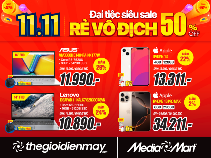 Đại tiệc siêu sale 11.11: MediaMart sale đậm đến 50% hàng loạt mặt hàng - 5