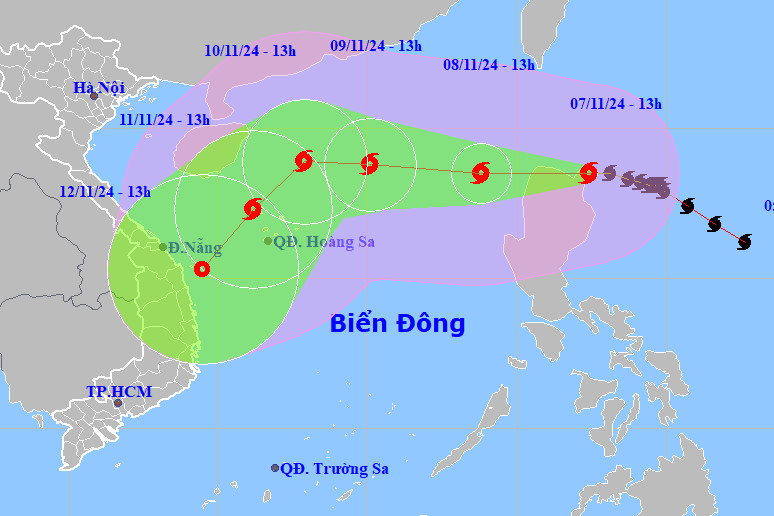 Bão Yinxing đạt mức cực đại, di chuyển 'lạ thường' tiến về Biển Đông