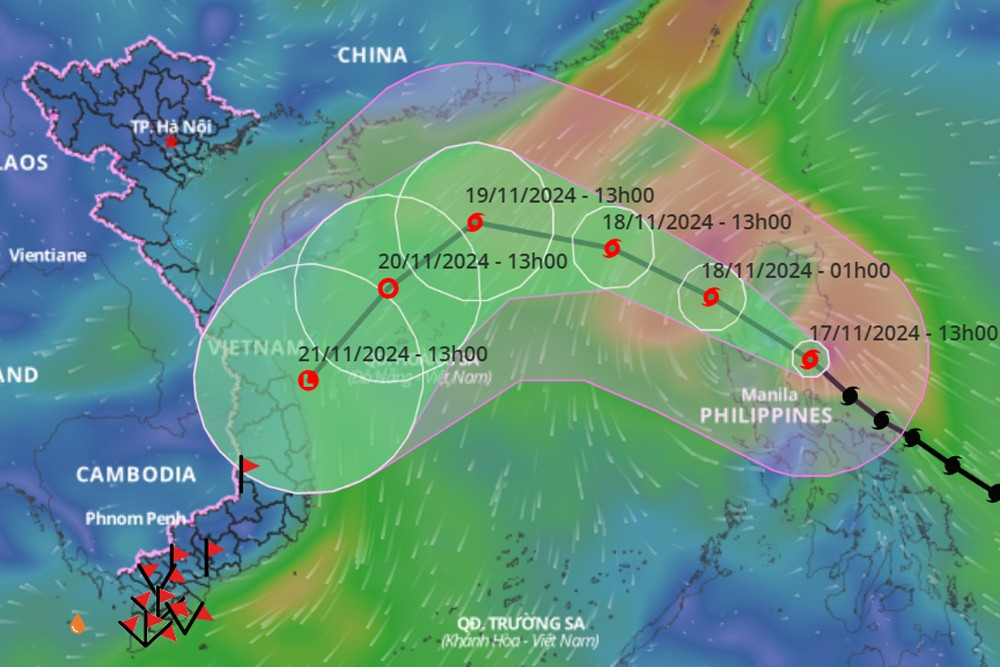 Siêu bão Man-yi có thể vào Biển Đông ngày 18/11, giảm liền 4 cấp