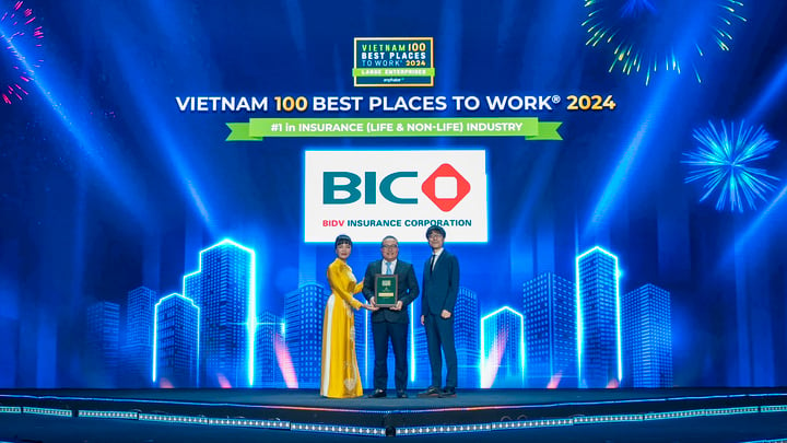 BIC được vinh danh với giải thưởng Top 1 Nơi làm việc tốt nhất ngành bảo hiểm Việt Nam.