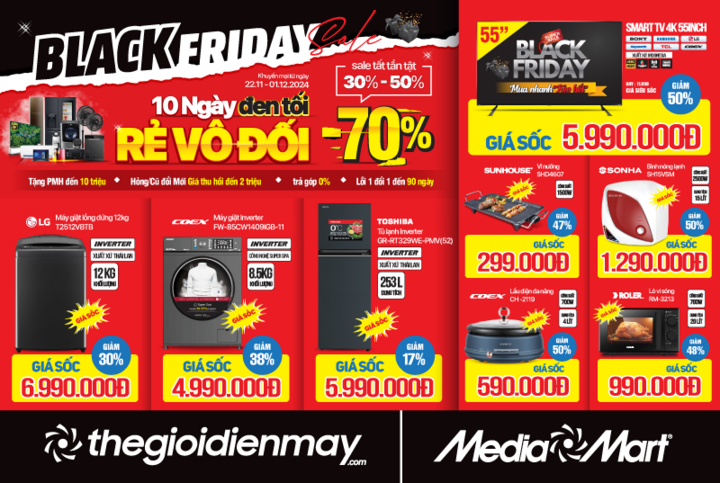 Black Friday: MediaMart sale sập sàn đến 70% hàng nghìn sản phẩm - 1