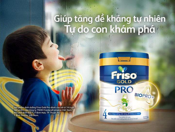 Friso Gold Pro giúp xây dựng và phát triển nền tảng đề kháng tự nhiên.