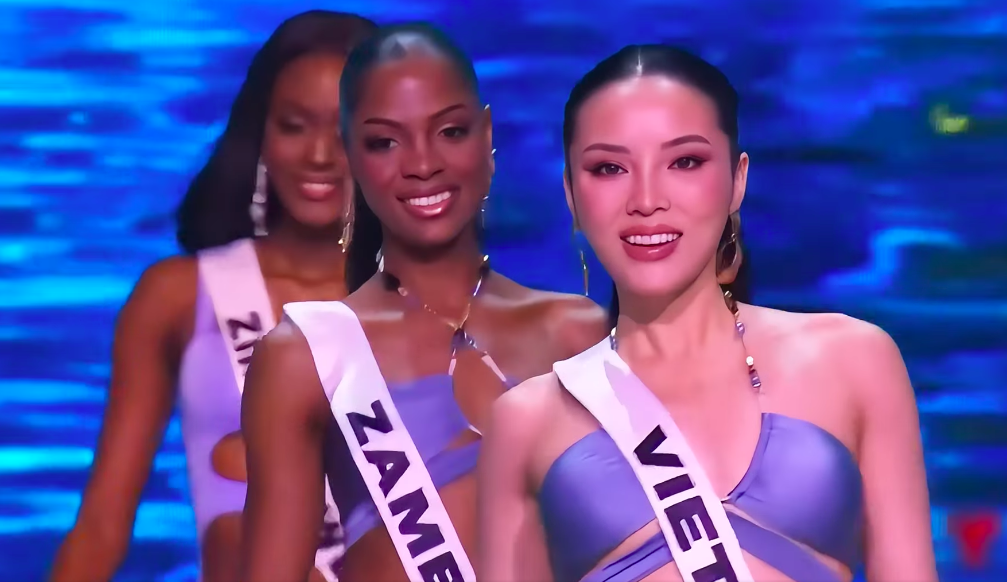 Clip Hoa hậu Kỳ Duyên trình diễn bikini nóng bỏng tại bán kết Miss Universe 2023, nổi bật hơn đối thủ? - Ảnh 1.