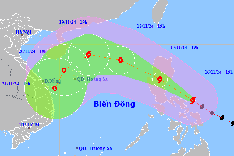 Siêu bão Man-yi hướng vào Biển Đông, khả năng gặp 'bức tường' không khí lạnh