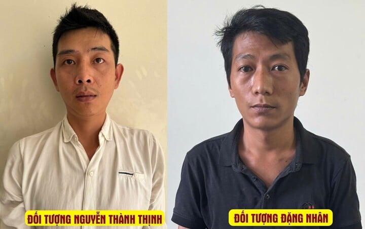 2 đối tượng Thịnh và Nhân. (Ảnh: C.A)