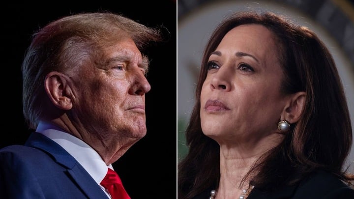 Cuộc đua Tổng thống Mỹ 2024 giữa ông Donald Trump và bà Kamala Harris đang rất sít sao. (Ảnh: CNN)