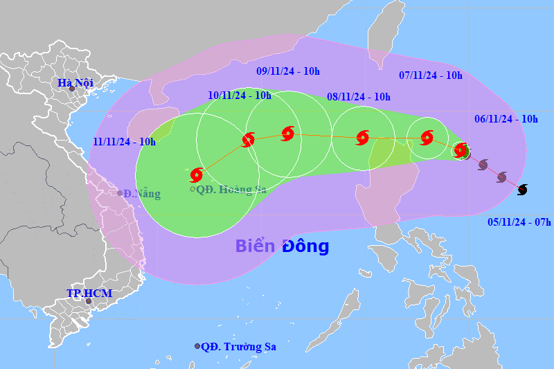 Bão Yinxing sắp vào Biển Đông, vùng mưa lớn miền Trung dịch chuyển