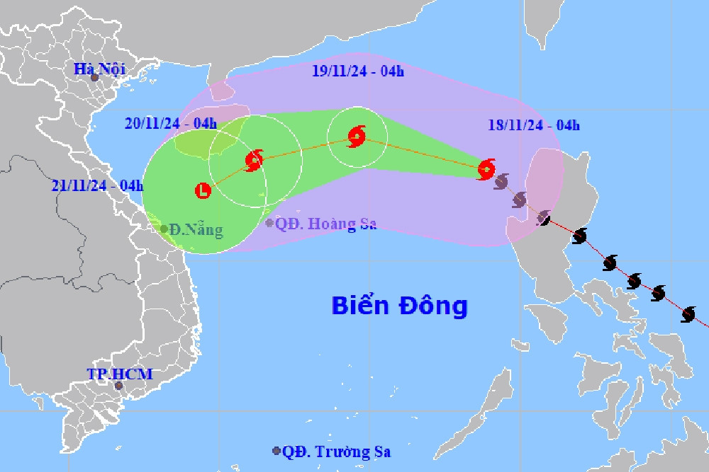 Bão số 9 hình thành, gặp không khí lạnh suy yếu trên biển Trung Trung Bộ