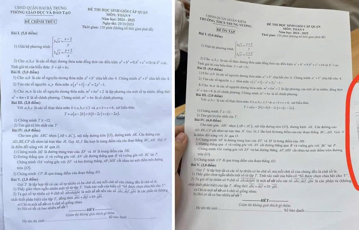 Nghi vấn lộ đề thi học sinh giỏi Toán lớp 9 ở Hà Nội: Xem xét mời Công an vào cuộc điều tra- Ảnh 1.