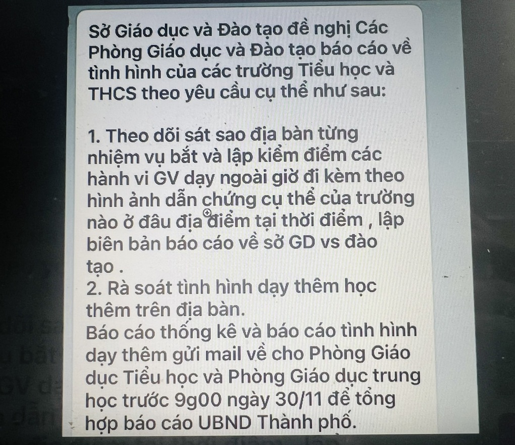 Xôn xao tin nhắn bắt và kiểm điểm giáo viên dạy thêm, Sở lên tiếng - 1