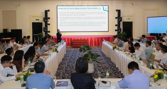 On April 23 in Can Tho, the Vietnam Mekong River Commission held a consultation conference on Cambodia's Funan Techo Canal Project and carried out the Mekong River Commission's water use consultation procedures. (Photo: Thanh Liem/VNA) funan techo.jpg