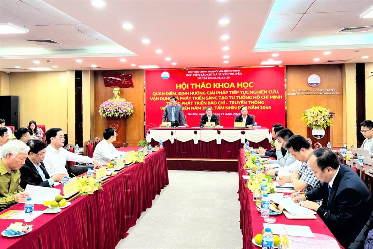 Hội thảo khoa học “Quan điểm, định hướng giải pháp tiếp tục nghiên cứu, vận dụng và phát triển sáng tạo tư tưởng Hồ Chí Minh trong phát triển báo chí - truyền thông Việt Nam đến năm 2030, tầm nhìn đến năm 2045”