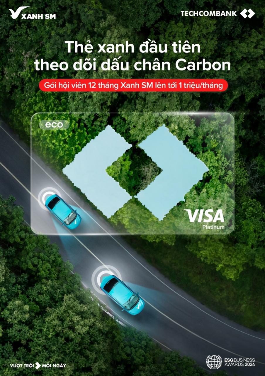 Techcombank Visa Eco: thẻ xanh theo dõi dấu chân carbon cho khách hàng sống xanh mỗi ngày