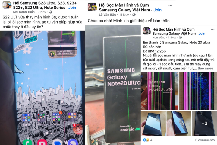 Sọc màn là từ khóa "ám ảnh kinh hoàng" với fan Samsung. Group "Hội Sọc Màn..." hiện nay thậm chí có tới hơn 7.000 thành viên, thường xuyên thảo luận và mua bán điện thoại Samsung dính lỗi này.