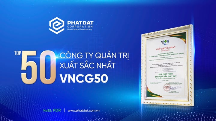 PDR: Top 50 Doanh nghiệp thực hành quản trị công ty tốt nhất - VNCG500 - 2