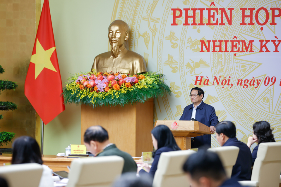 Thủ tướng Phạm Minh Chính đánh giá năm 2024, đất nước ta đã đạt kết quả toàn diện trên tất cả các lĩnh vực. Ảnh: VGP/Nhật Bắc  