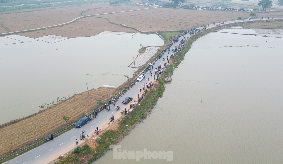 Hàng trăm người xuống ruộng bắt cá cầu may giữa trời lạnh 16 độ ảnh 2