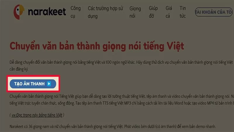 Chuyển văn bản thành giọng nói AI miễn phí siêu đơn giản