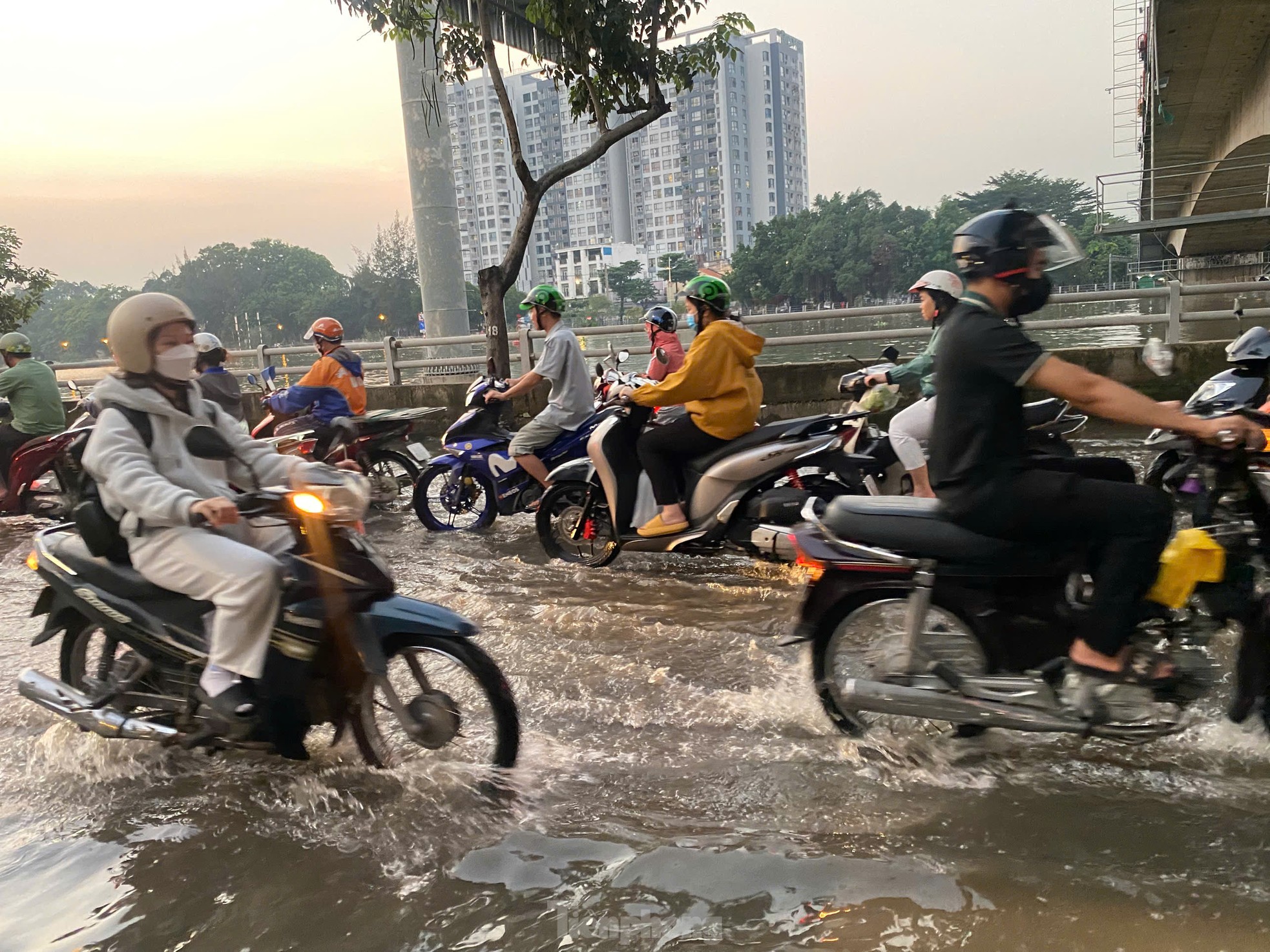 TPHCM lại mênh mông nước do triều cường dâng cao ảnh 9