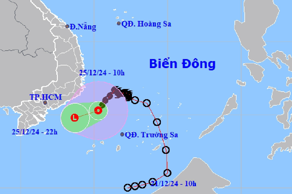 Bão số 10 suy yếu thành áp thấp nhiệt đới ở vùng biển Khánh Hòa - Bình Thuận