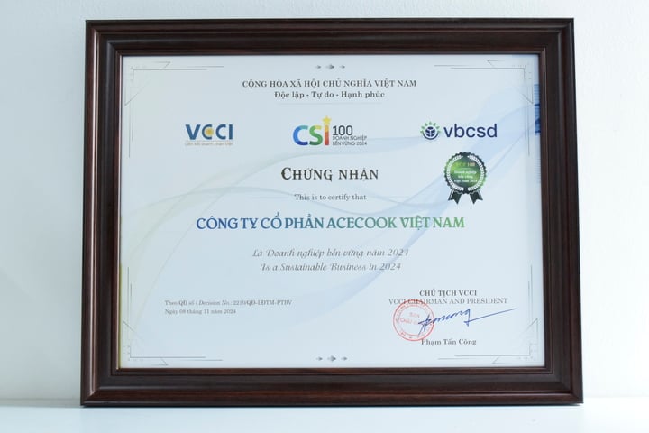 Chứng nhận CSI 100 Acecook VN.