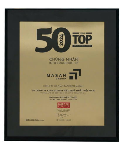 Masan Group 11 năm liên tiếp vào TOP 50 Công ty kinh doanh hiệu quả nhất Việt Nam