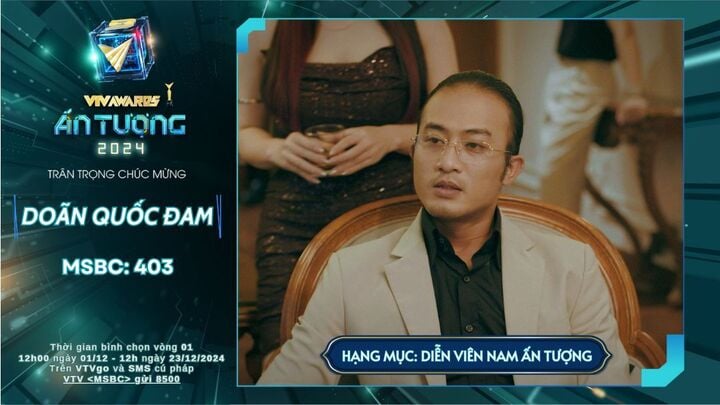 Doãn Quốc Đam được đề cử hạng mục "Diễn viên nam ấn tượng" của VTV Awards.