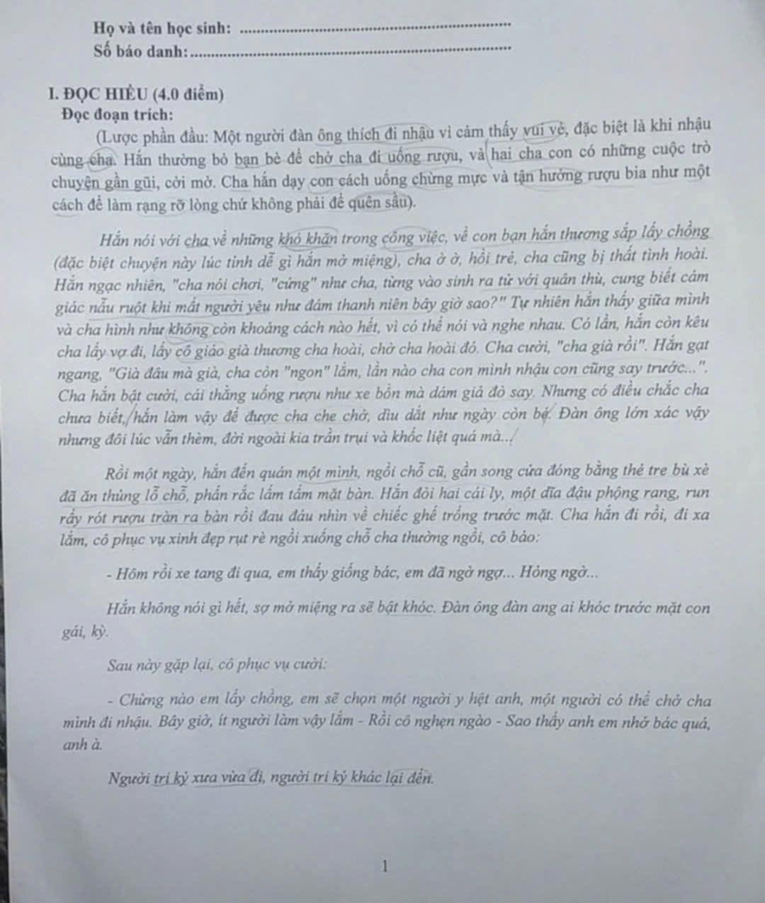 Đề thi Văn cuối kỳ 1 khiến giáo viên giật mình vì không phù hợp với lứa tuổi học sinh THPT- Ảnh 1.