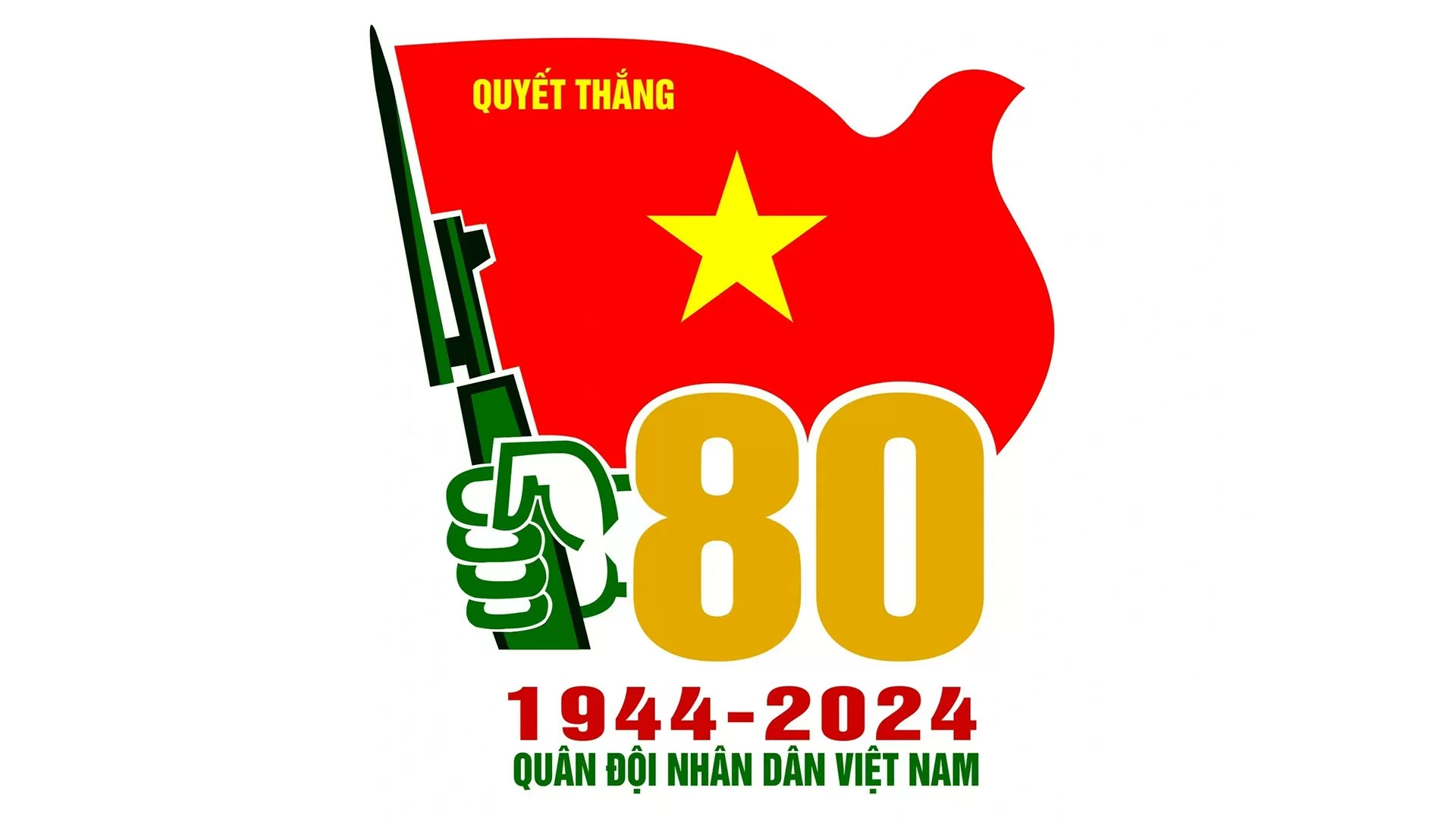 Biểu trưng tuyên truyền kỷ niệm 80 năm Ngày thành lập Quân đội nhân dân Việt Nam. (Nguồn: BQP)