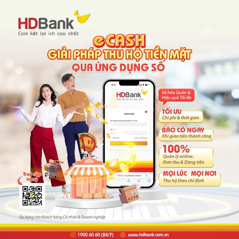 HDBank dẫn đầu thu hộ tiền mặt qua ứng dụng số eCash ảnh 1