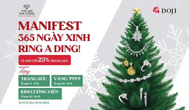 CTKM 365 ngày xinh của DOJI và Thế Giới Kim Cương mang đến nhiều bất ngờ hấp dẫn