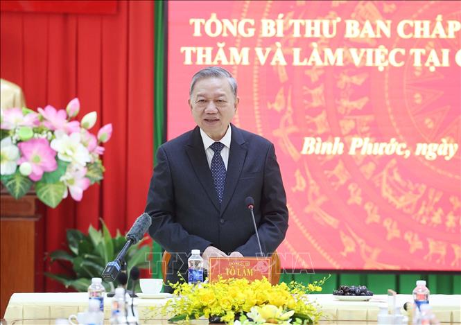 Tổng Bí thư Tô Lâm thăm và làm việc với Công an tỉnh Bình Phước- Ảnh 4.