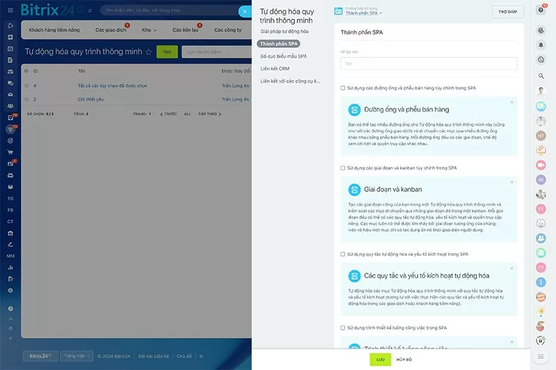 Tự động hóa quy trình trong Bitrix24 CRM: Tiết kiệm thời gian và tài nguyên
