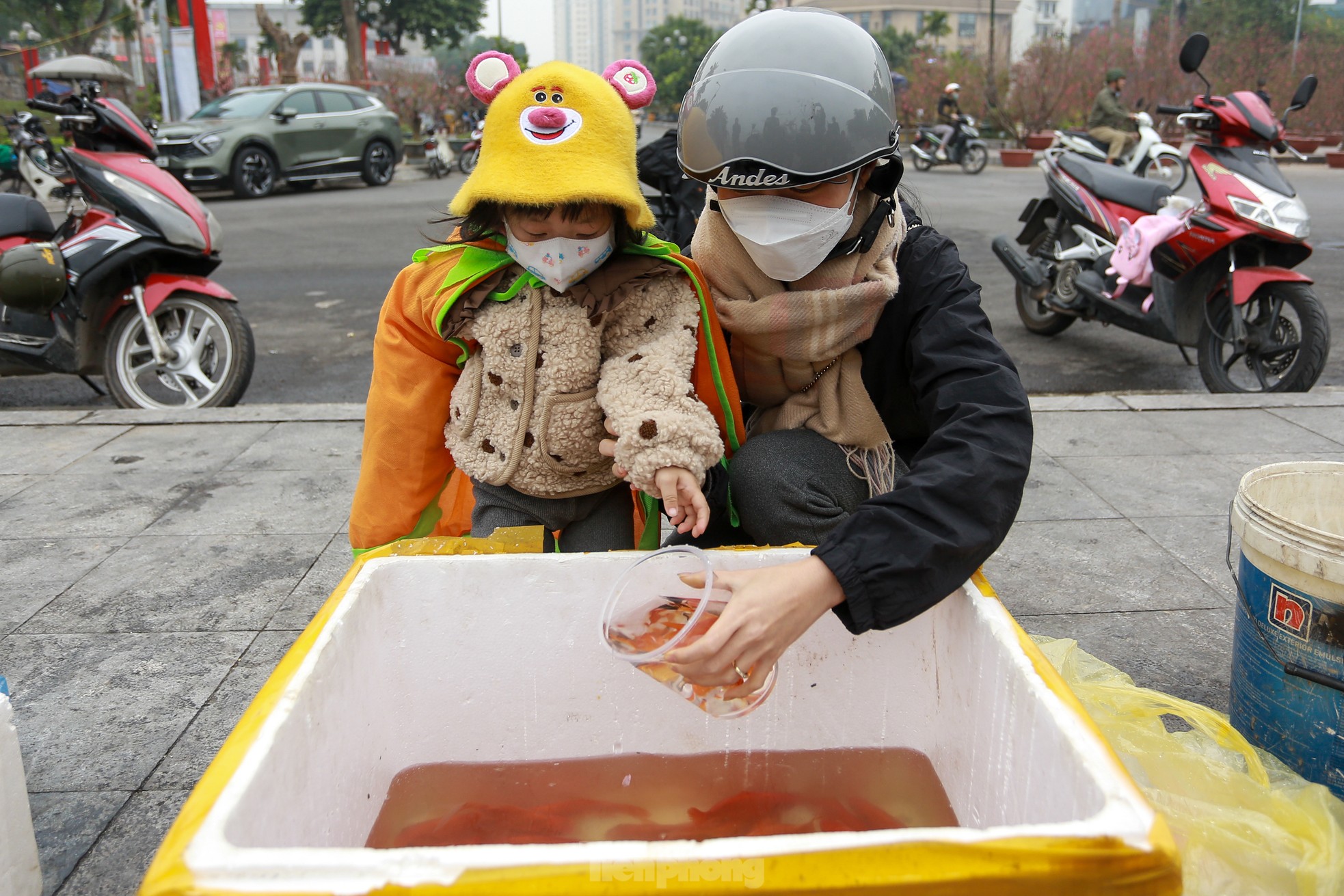 Người Hà Nội thả cá tiễn ông Công ông Táo về trời theo cách văn minh ảnh 15