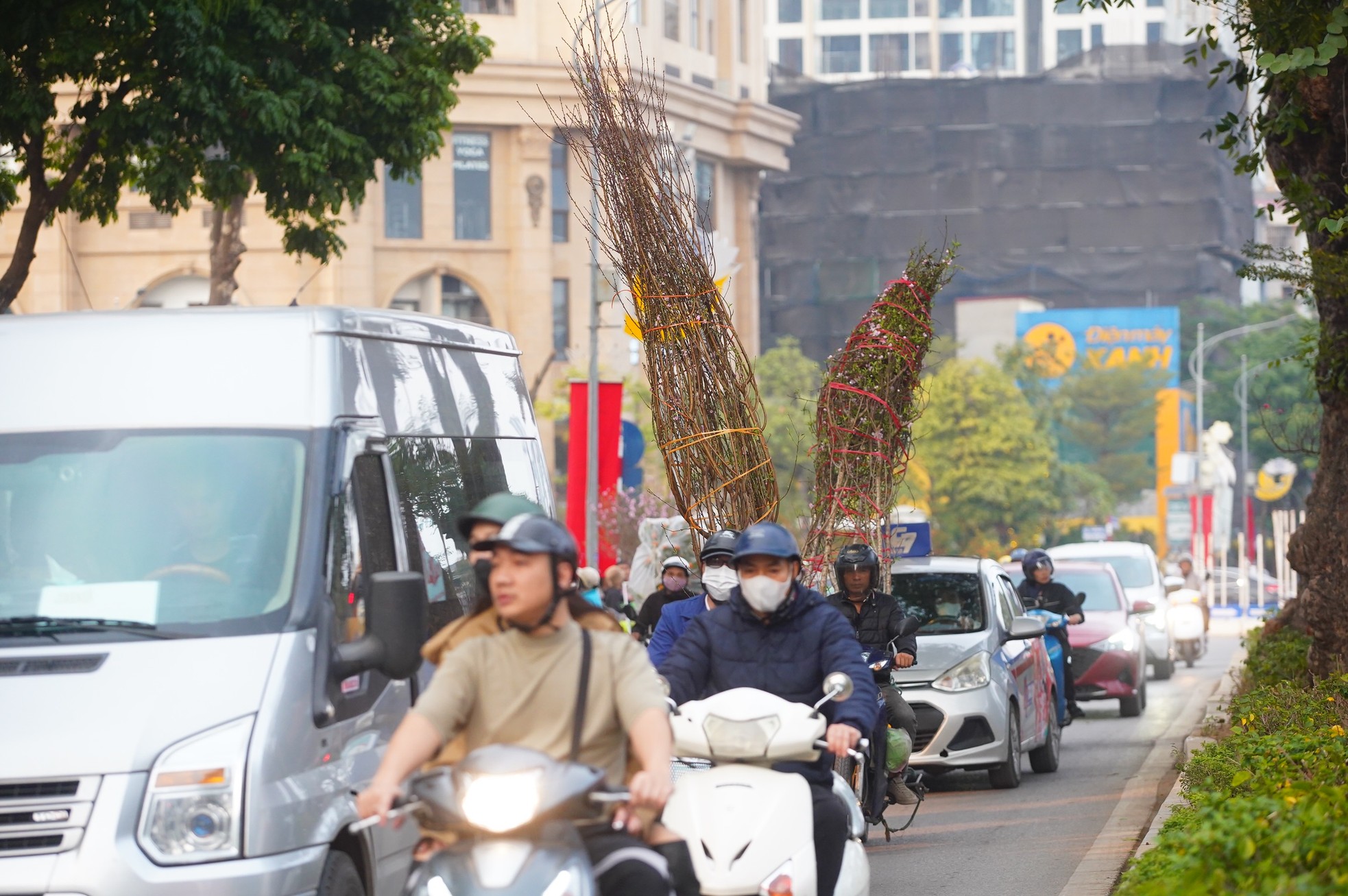 Ngày đầu kỳ nghỉ Tết Nguyên đán, người dân hồ hởi xuống phố 'săn' đào, quất ảnh 19