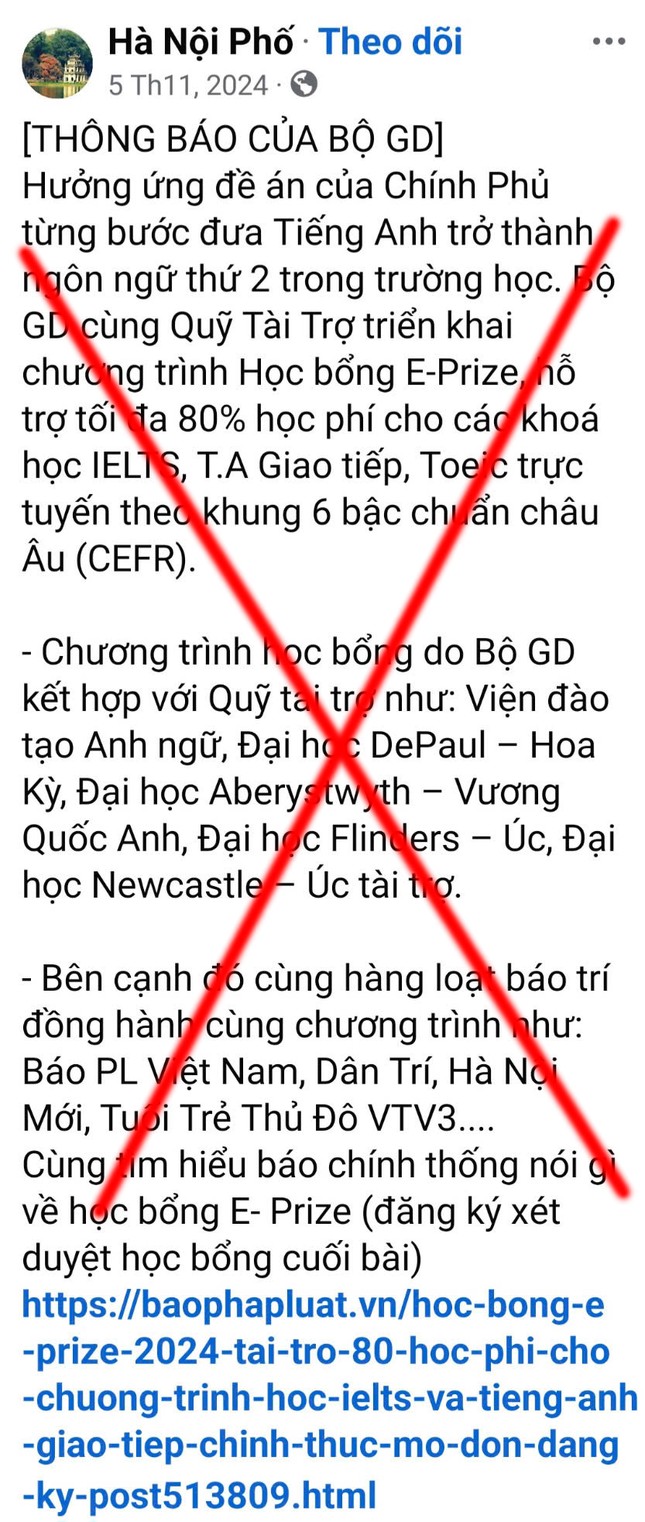 Bộ GD&ĐT lại bị mạo danh để lừa phụ huynh và học sinh ảnh 1