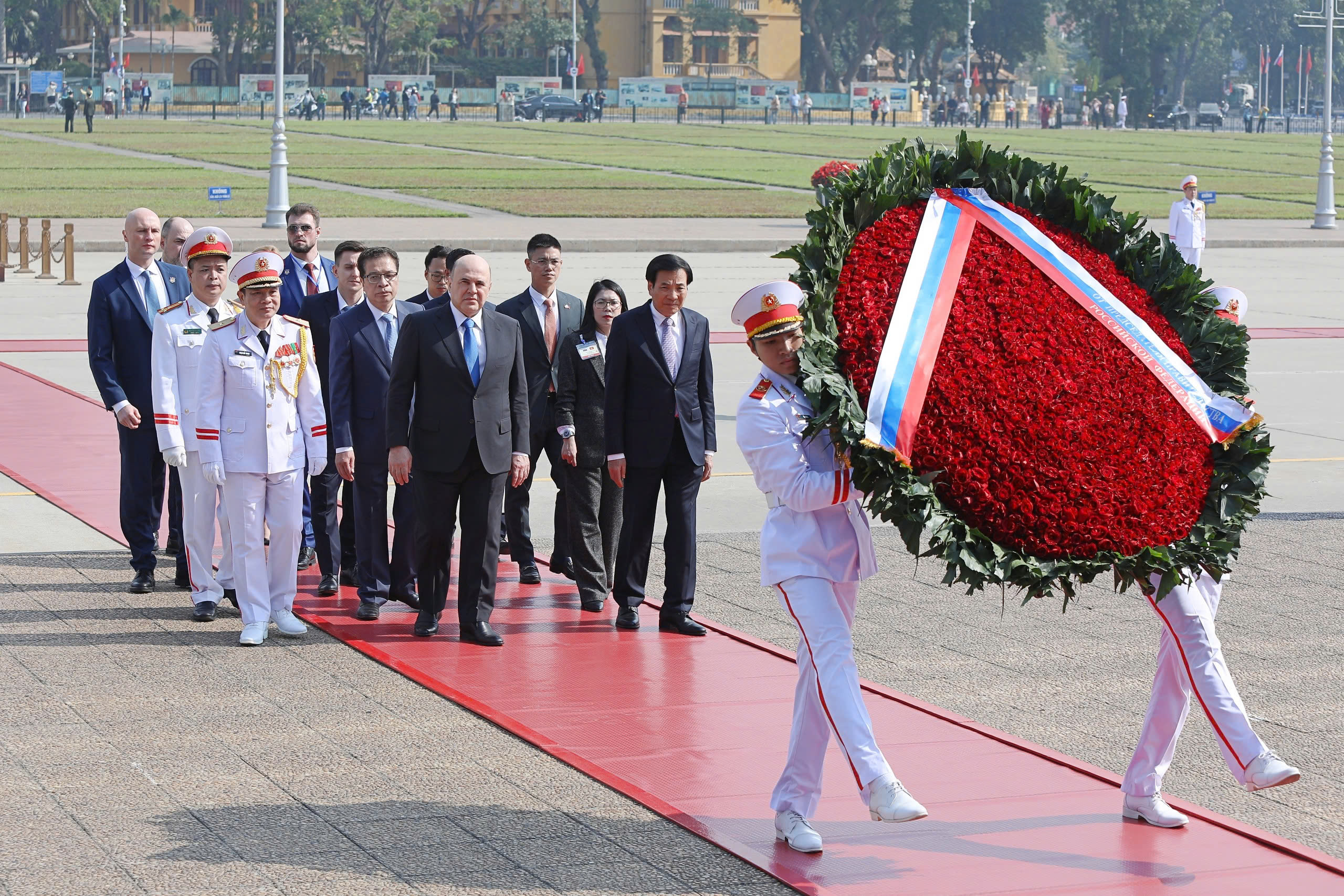 Hình ảnh Thủ tướng Phạm Minh Chính chủ trì Lễ đón Thủ tướng Liên bang Nga Mikhail Mishustin- Ảnh 13.