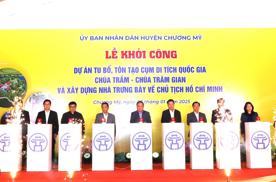 Khởi công dự án tu bổ, tôn tạo Cụm di tích Quốc gia chùa Trầm - chùa Trăm Gian - Ảnh 1