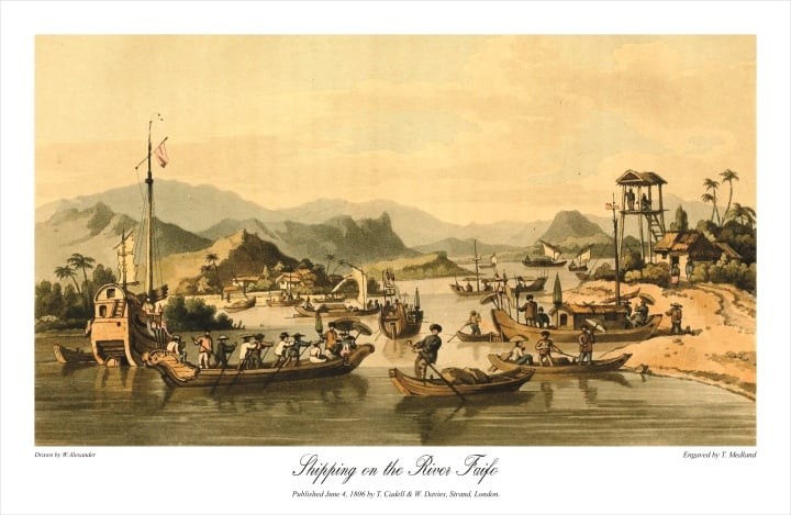 Quang cảnh tấp nập trên sông phố Hội. (Nguồn: &quot;Một chuyến du hành đến xứ Nam Hà (1792 - 1793)&quot; của tác giả John Barraow, Nguyễn Thừa Hỷ dịch)