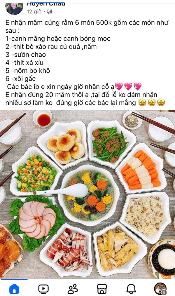 Nhộn nhịp thị trường cỗ cúng Rằm tháng Giêng trên ‘chợ mạng’